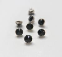 10mm Rare Swarovski Jet Crystaletts Bezel Buttons 6 pieces Swarovski Crystal vintage articles