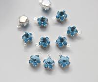 SWAROVSKI 4744 DAISY RHINESTONE in drop setting silver plated 10mm jewelry supplies pendant