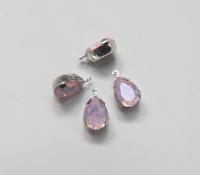 SWAROVSKI Pear Drop in drop setting silver plated 18x11mm 2 pieces jewelry supplies pendant