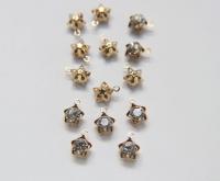 Swarovski 11mm Fancy star Stones 1 ring setting drop dangle gold plated (one loop) 6 Pieces jewelry supplies findings