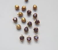 Swarovski 6mm Fancy heart Stones 1 ring setting drop dangle in Light Amethyst 6 Pieces jewelry supplies findings