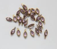 Swarovski 1530010M1T0 10x5 Navette Fancy Stones 1 ring Brass setting in Light Amethyst 4 Pieces jewelry supplies findings