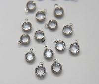 4 Vintage Swarovski 8mm (39ss) Crystal Channel Charms drop dangle one loop jewelry supplies