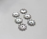 16mm Swarovski channel set flower settings 4 pieces Silver Plated Metal findings vintage components jewelry making craft supplies decoration