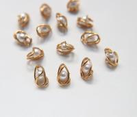 Swarovski 13x6 Fancy pearl gold plated 4 Pieces jewelry supplies findings ornaments making