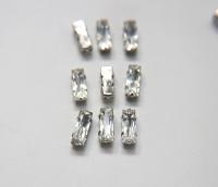 Swarovski 15x5 Baguette Clips Sewon 4 hole in Crystal Silver Settings (4 pieces) embroidery materials craft vintage