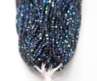 8/0 Hanks Charlotte Cut Beads Patina Matt Black Aurore Boreale Hanks PREMIUM SEED BEADS Native Supplies ornament making