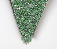 11/0 Charlotte true Cut Beads Patina Opaque Green Silver vintage findings native embroidery materials craft supply