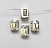 Swarovski 18x13 Crystal 4610 Octagon Silver Clips Sewon 4 hole embroidery materials sewing jewelry making craft vintage supplies