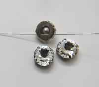 Swarovski 18mm Crystal Rivoli 1122 round Silver Clips Sewon 4 hole embroidery materials sewing jewelry making craft vintage supplies