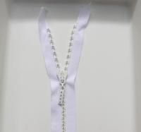 SS12 (3mm), 13 inch Swarovski Crystal Rhinestone White Zipper closed at one end by PC