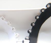 SS24 (13 inch) Long Swarovski Crystal Rhinestone Black & White Zipper closed at one end by PC