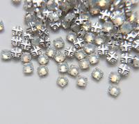 20ss Clear Flatback Swarovski Rose Montees, 5mm Silver Plated Mounted Rose Montees in colors sewon embroidery materials tailoring wedding
