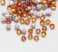 20ss Clear Flatback Swarovski Rose Montees, 5mm Silver Plated Mounted Rose Montees in colors sewon embroidery materials tailoring wedding