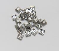 8mm Preciosa Square Lochrosen in CRYSTAL PREMIUM Materials jewelry making