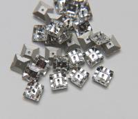 8mm Preciosa Square Lochrosen in CRYSTAL PREMIUM Materials jewelry making
