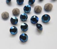55 ss Swarovski Vintage Metallic Blue Rhinestones Foiled jewelry making ring accessories