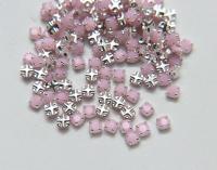 20ss Clear Flatback Swarovski Rose Montees, 5mm Silver Plated Mounted Rose Montees in colors sewon embroidery materials tailoring wedding