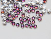 20ss Clear Flatback Swarovski Rose Montees, 5mm Silver Plated Mounted Rose Montees in colors sewon embroidery materials tailoring wedding