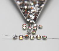34ss Clear Vintage Flatback Swarovski Crystal Volcano Rose Montees 8 mm Silver Plated Mounted Rose Montees sewon embroidery materials