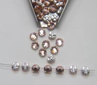 34ss Clear Flatback Vintage Swarovski Crystal Light Peach Rose Montees 8mm Silver Plated Mounted Rose sewon embroidery materials wedding