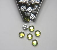40ss Clear Flatback Vintage Swarovski Crystal Olivine Rose Montees 9mm Silver Plated Mounted Rose sewon embroidery materials wedding