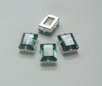 Swarovski 18x13 Crystal Erinite 4527 step cut Silver Clips Sewon 4 hole embroidery material sewing jewelry making craft vintage supply
