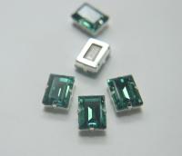Swarovski 18x13 Crystal Erinite 4527 step cut Silver Clips Sewon 4 hole embroidery material sewing jewelry making craft vintage supply