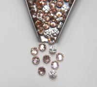 34ss Clear Flatback Vintage Swarovski Crystal Light Peach Rose Montees 8mm Silver Plated Mounted Rose sewon embroidery materials wedding