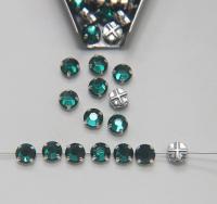 34ss Clear Flatback Vintage Swarovski Crystal Emerald Rose Montees 8mm Silver Plated Mounted Rose sewon embroidery materials wedding