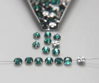 34ss Clear Flatback Vintage Swarovski Crystal Emerald Rose Montees 8mm Silver Plated Mounted Rose sewon embroidery materials wedding