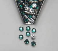 34ss Clear Flatback Vintage Swarovski Crystal Emerald Rose Montees 8mm Silver Plated Mounted Rose sewon embroidery materials wedding