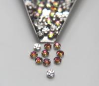 30ss Clear Flatback Vintage Swarovski Crystal Volcano Rose Montees 7mm Silver Plated Mounted Rose sewon embroidery materials wedding