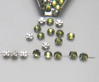 30ss Clear Flatback Vintage Swarovski Crystal Olivine Rose Montees 7mm Silver Plated Mounted Rose sewon embroidery materials wedding