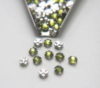 30ss Clear Flatback Vintage Swarovski Crystal Olivine Rose Montees 7mm Silver Plated Mounted Rose sewon embroidery materials wedding