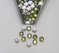 30ss Clear Flatback Vintage Swarovski Crystal Olivine Rose Montees 7mm Silver Plated Mounted Rose sewon embroidery materials wedding