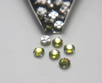 40ss Clear Flatback Vintage Swarovski Crystal Olivine Rose Montees 9mm Silver Plated Mounted Rose sewon embroidery materials wedding