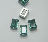 Swarovski 18x13 Crystal Erinite 4527 step cut Silver Clips Sewon 4 hole embroidery material sewing jewelry making craft vintage supply