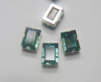 Swarovski 18x13 Crystal Erinite 4527 step cut Silver Clips Sewon 4 hole embroidery material sewing jewelry making craft vintage supply