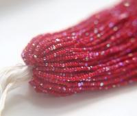11/0 Hanks Charlotte Cut Beads Patina Dark Red Opaque Aurore Boreale 1/5/25/50/100 Hanks PREMIUM SEED BEADS, Native Supplies