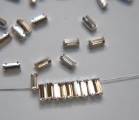 Swarovski 7x3 MM Baguette Vintage Crystal Prong Settings in Crystal Golden Shadow strass embellishments vintage rare embroidery materials