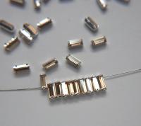 Swarovski 7x3 MM Baguette Vintage Crystal Prong Settings in Crystal Golden Shadow strass embellishments vintage rare embroidery materials
