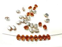 Swarovski 8x6 MM Oval Vintage Crystal Prong Settings SILVER SETTINGS strass embellishments vintage rare