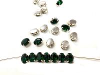 Swarovski 8x6 MM Oval Vintage Crystal Prong Settings SILVER SETTINGS strass embellishments vintage rare