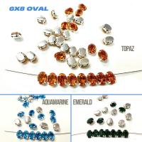 Swarovski 8x6 MM Oval Vintage Crystal Prong Settings SILVER SETTINGS strass embellishments vintage rare