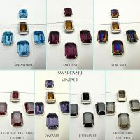 Swarovski 18x13 Crystal 4610 Octagon Silver Clips Sewon 4 hole embroidery materials sewing jewelry making craft vintage supplies