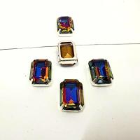 Swarovski 18x13 Crystal 4610 Octagon Silver Clips Sewon 4 hole embroidery materials sewing jewelry making craft vintage supplies