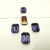 Swarovski 18x13 Crystal 4610 Octagon Silver Clips Sewon 4 hole embroidery materials sewing jewelry making craft vintage supplies