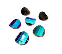 Crystal Rainbow Dark Swarovski Crystal Square Faceted Buttons for Sewing Projects - 16mm Vintage Crystal Button Beads and Jewelry Supplies