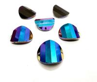 Crystal Rainbow Dark Swarovski Crystal Square Faceted Buttons for Sewing Projects - 16mm Vintage Crystal Button Beads and Jewelry Supplies